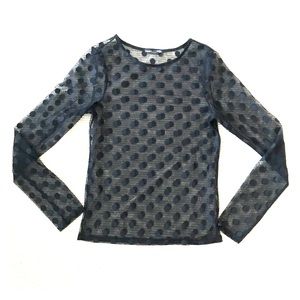 Sheer polka dot black top
